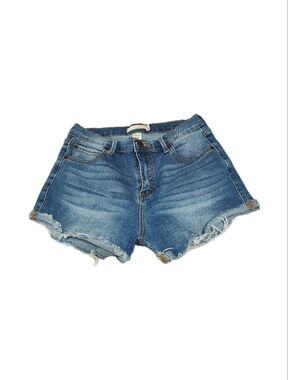 Classic Distressed Denim Shorts - Blue